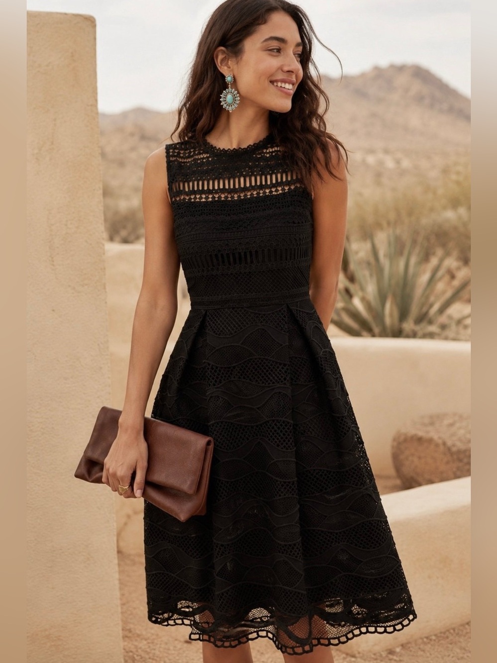 NWT ModCloth Liz Luxe Black Fit & Flare Dress Sz XL
